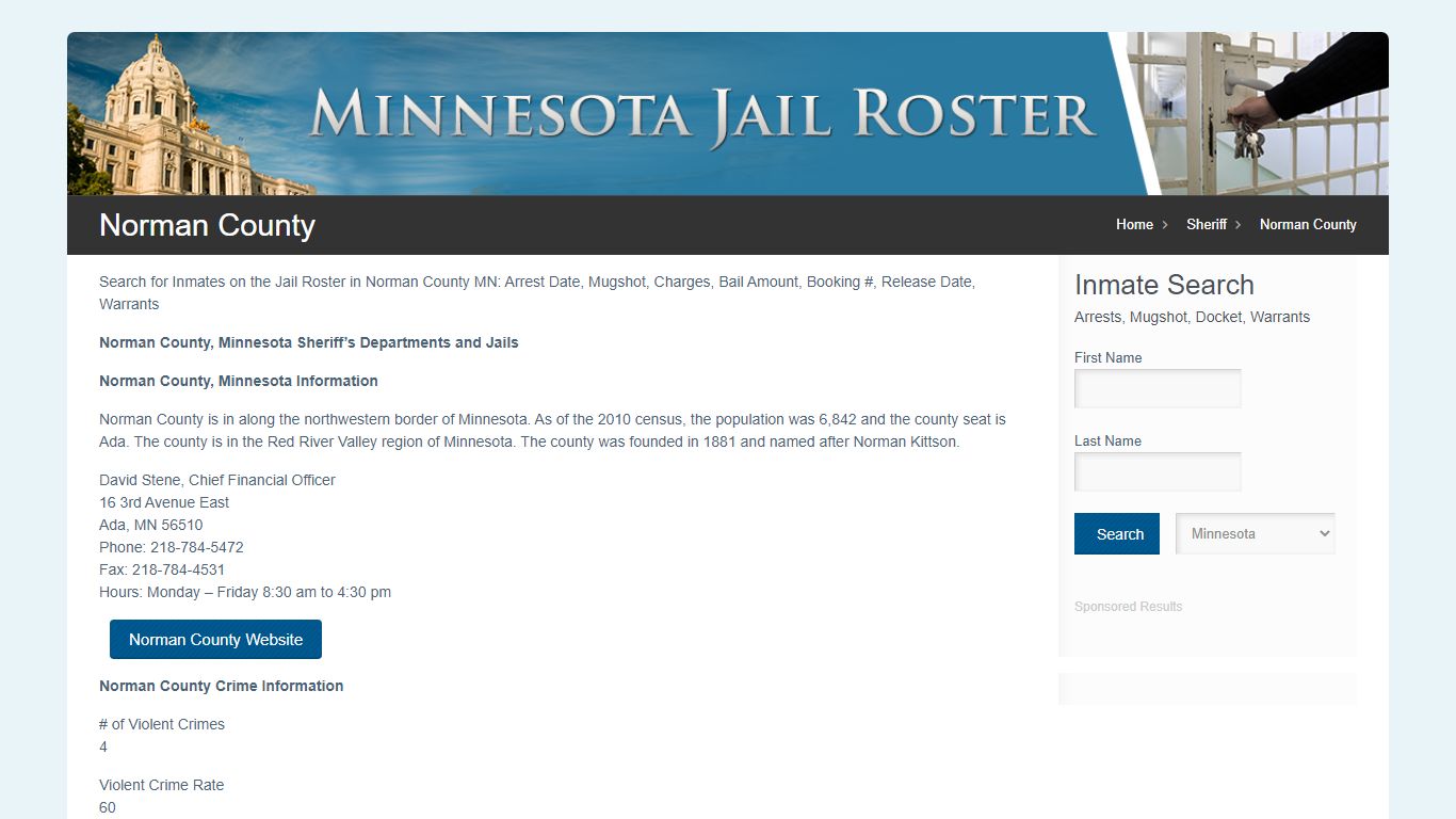 Norman County | Jail Roster Search - MinnesotaJailRoster.com